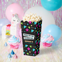 Neon 90s Retro Birthday Party Thank You Popcorn