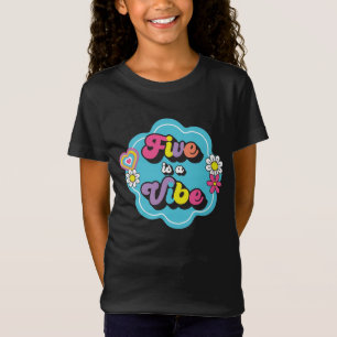 Neon 90s Retro Five is a Vibe 5th Birthday T-Shirt