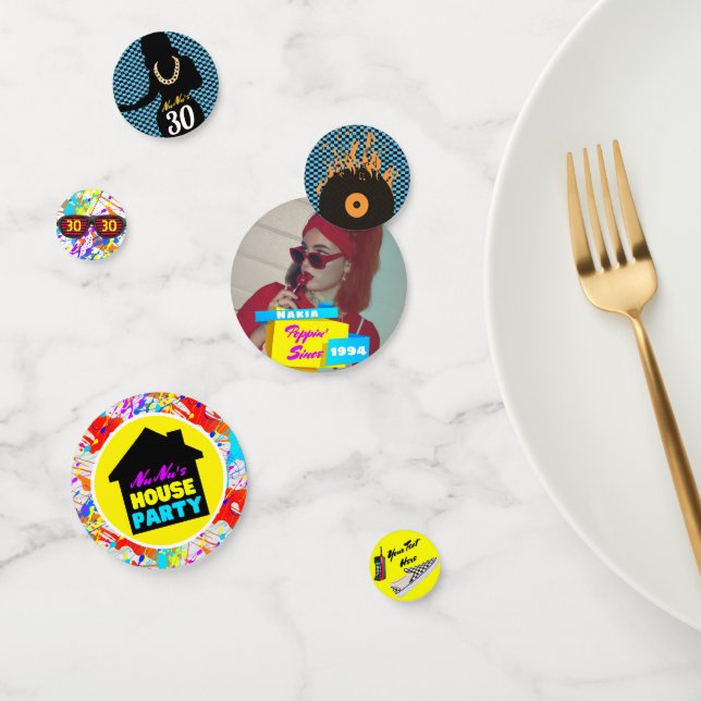 Neon 90's Retro Hip Hop House Party Colourful Phot Confetti (Group)