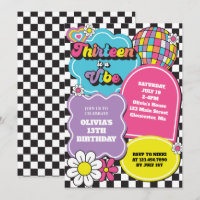 Neon 90s Retro Thirteen is a Vibe 13th Birthday