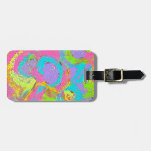 Neon Abstract-Abstract Art Brushstrokes Luggage Tag