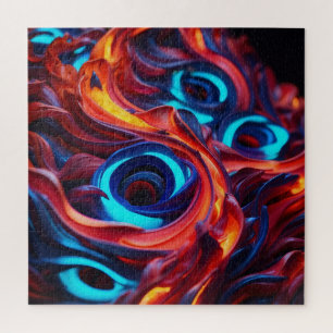 Neon abstract art jigsaw puzzle