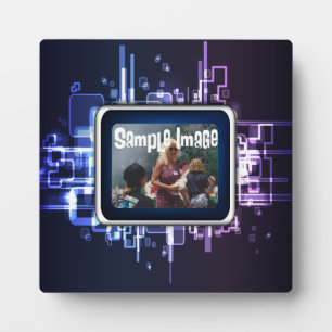 Neon Abstract Art Plaque