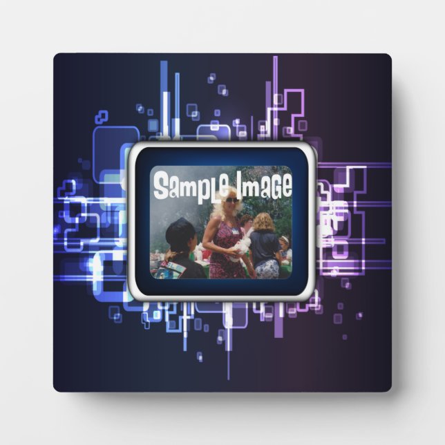 Neon Abstract Art Plaque (Front)