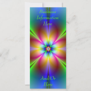 Neon Abstract Daisy Bookmark Rack Card