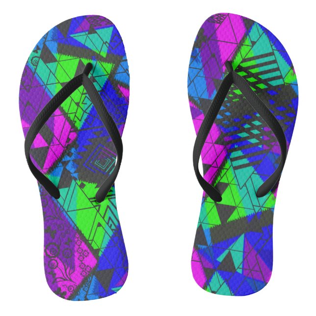 Neon abstract . jandals (Footbed)