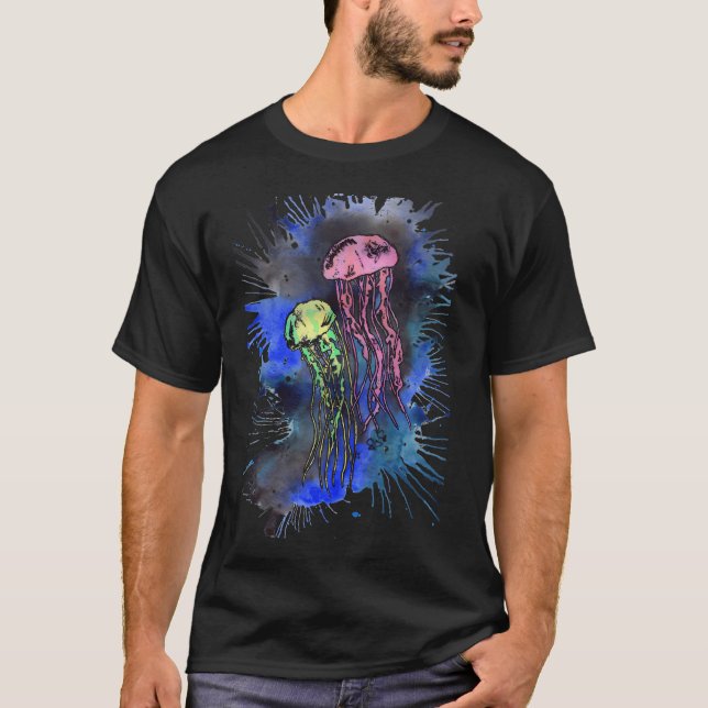Neon Abstract Jellyfish T-Shirt (Front)