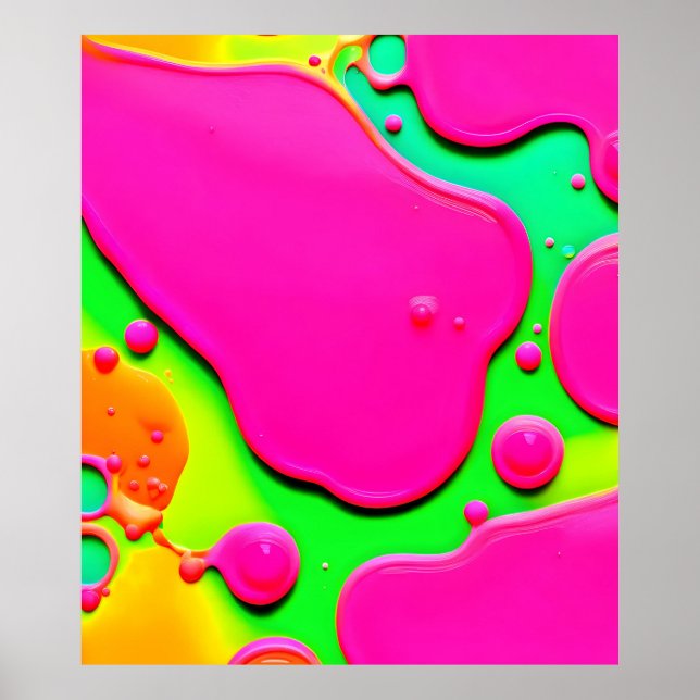 Neon Abstract Liquid Dreams Poster (Front)