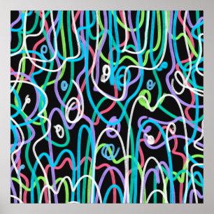 Neon Abstract Painting Poster