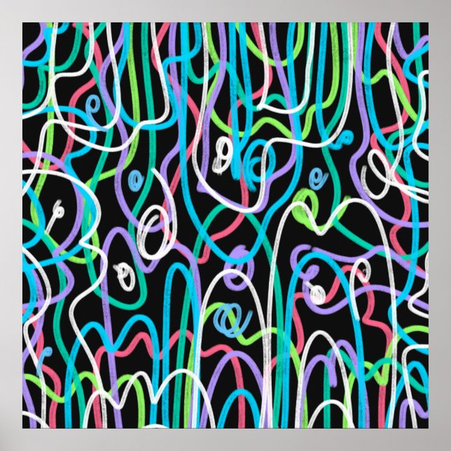 Neon Abstract Painting  Poster (Front)