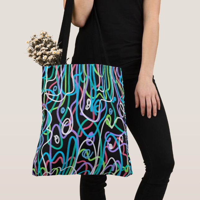 Neon Abstract Painting  Tote Bag (Close Up)