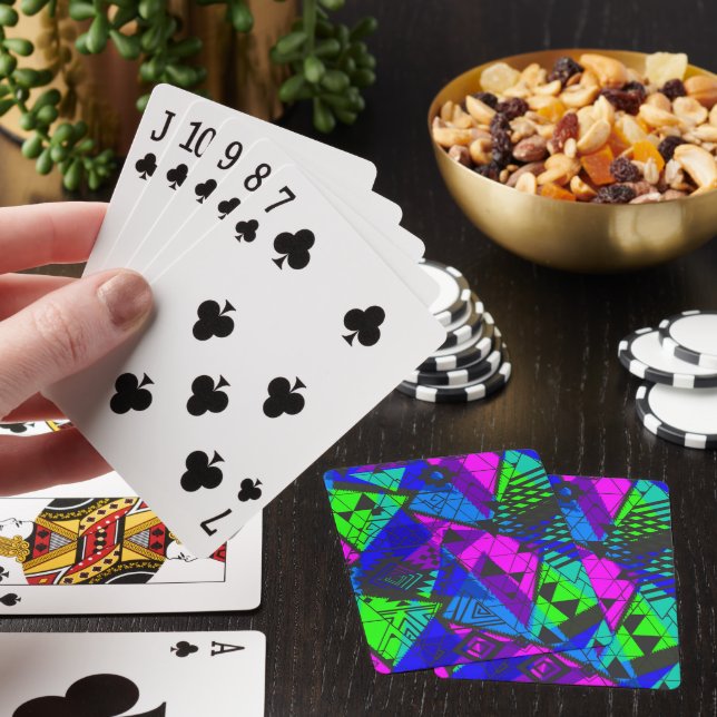 Neon abstract .  playing cards (In Situ)
