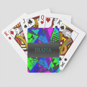Neon abstract .  playing cards