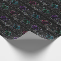 Neon, Abstract Roses on Black 30" x 6' Roll of