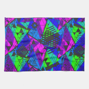 Neon abstract . tea towel