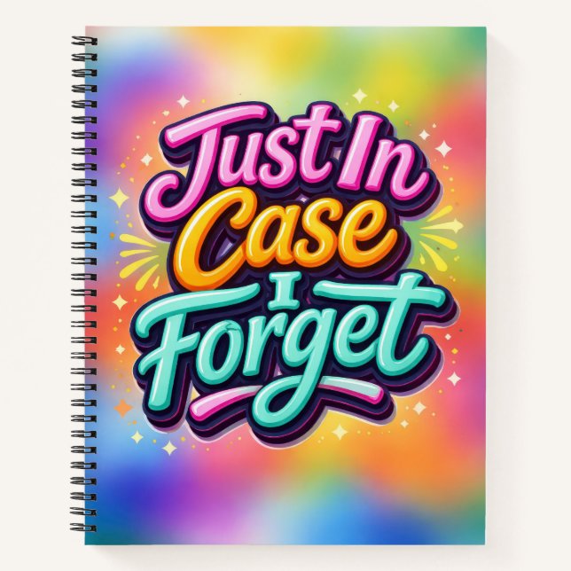 Neon Abstract with Fun Text Notebook (Front)