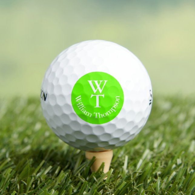 Neon Acid Green Golf Ball with Name (Insitu Tee)