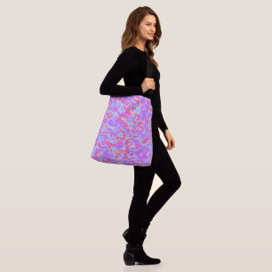 Neon Acid Trip Marble Crossbody Bag