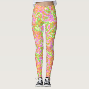 Neon Acid Trip Marble Leggings