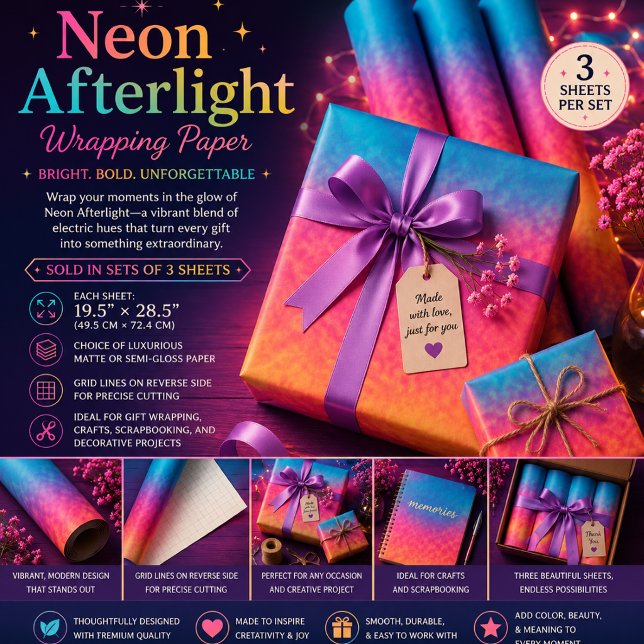 Neon Afterlight Wrapping Paper Sheet (Creator Uploaded)