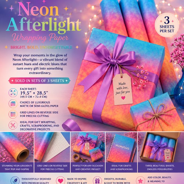 Neon Afterlight Wrapping Paper Sheet (Creator Uploaded)