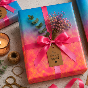 Neon Afterlight Wrapping Paper Sheet