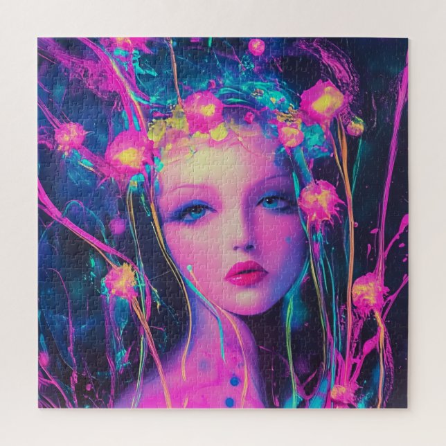 Neon Alien Goddess  Jigsaw Puzzle (Vertical)