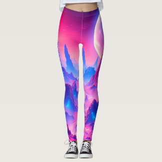Neon Alien Planet Leggings | Activewear