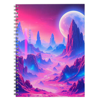 Neon Alien Planet Notebook | Sci-Fi Cosmic Journal