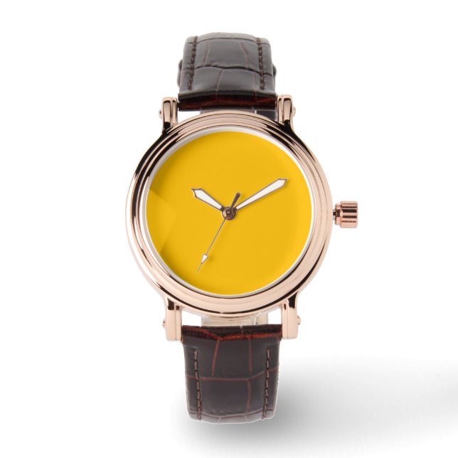 Neon Amber Solid Colour | Classic Watch (Front)