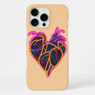 Neon Anatomical Heart Hoodie Artistic Botanical iPhone 16 Pro Max Case