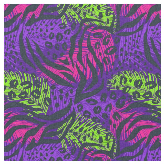 Neon Animal Print Fabric (Close Up)