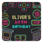 Neon Any year video games arcade birthday 