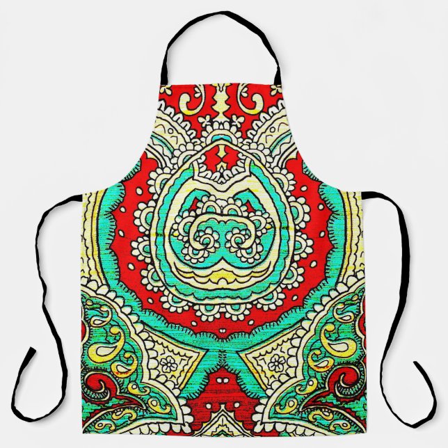 Neon arabesque ornament: 80s style. apron (Front)