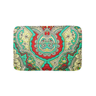 Neon arabesque ornament: 80s style. bath mat