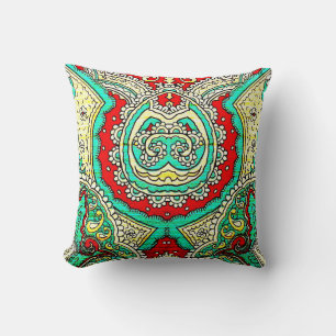 Neon arabesque ornament: 80s style. cushion