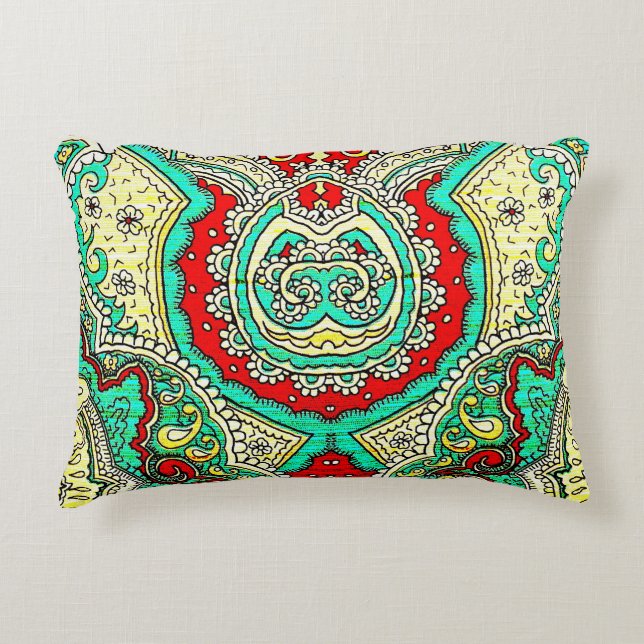 Neon arabesque ornament: 80s style. decorative cushion (Front)