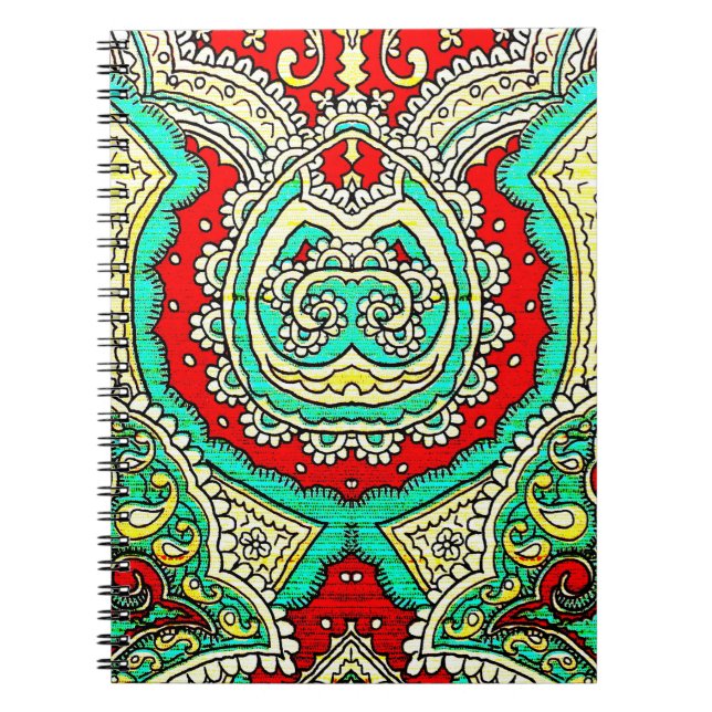 Neon arabesque ornament: 80s style. notebook (Front)