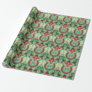 Neon arabesque ornament: 80s style. wrapping paper