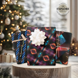 Neon artistic modern WRAPPING PAPER SHEETS
