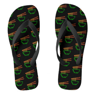 Neon Asian Noodle Bowl Pattern Jandals
