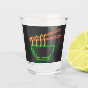 Neon Asian Noodle Bowl Shot Glass
