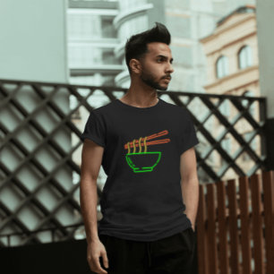 Neon Asian Noodle Bowl   T-Shirt