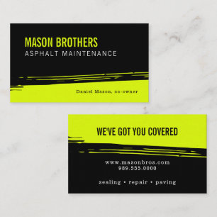 Neon Asphalt Paving Sealing Blacktop Business Card