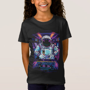 Neon Astronaut Cosmic Space Exploration Graphic T-Shirt