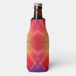 Neon Attractions Layered Abstract Design  Bottle Cooler
