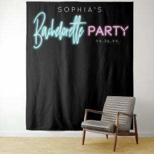 Neon Bachelorette Party Backdrop Tapestry