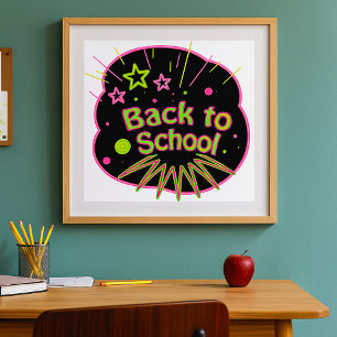 Neon Back To School Poster