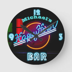 Neon BAR Clock   Custom Happy Hour Den Mancave