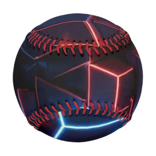 Neon Baseball -  Midnight Navy Crimson 3D Cube